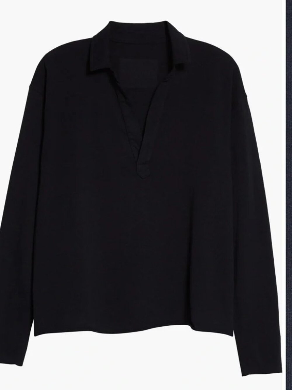 NEW Frank & Eileen Patrick Popover Henley Black L #T4092